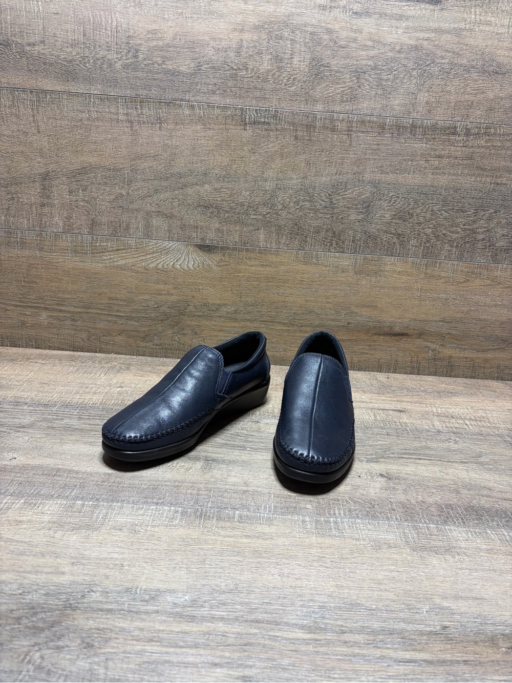 SAS Women's Black Slip-On Leather Loafers